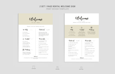 2 set welcome sign template