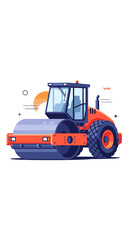 Fototapeta premium Heavy construction vehicle road roller for asphalt paving and ground compaction