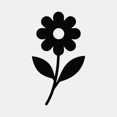 Silhouette daisy flower simple design icon vector illustration