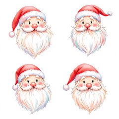 Santa claus . Christmas theme . Watercolor paint cartoon characters . Isolated