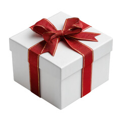Obraz premium white gift box with ribbon Isolated on white and transparent background