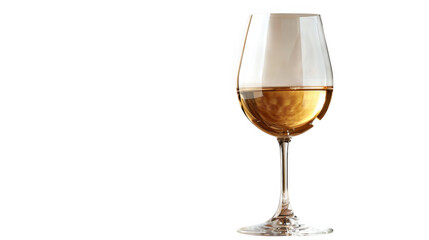 White wine glass mockup transparent PNG isolated background. Refined classic elegant Alcoholic beverage, restaurant menu drink, colorful vibrant sweet beverage