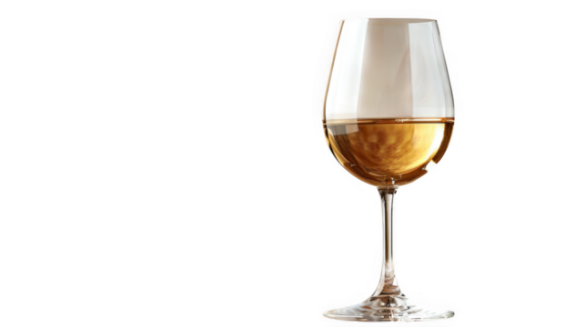 White wine glass mockup transparent PNG isolated background. Refined classic elegant Alcoholic beverage, restaurant menu drink, colorful vibrant sweet beverage