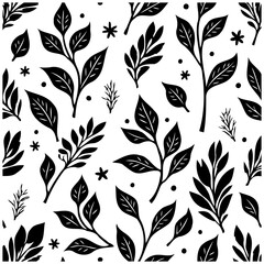 Elegant monochrome leaf pattern for a stylish background with botanical design elements perfect for any creative project