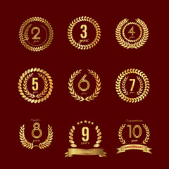 Collection Anniversary laurel wreath gold with golden numbers