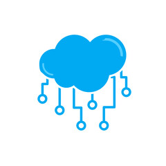 Cloud Computing Network Icon Isolated on White Background. Technology. Vector Illustration