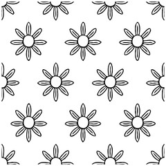 Obraz premium Delicate floral pattern design seamlessly repeating in a monochrome color with simple shapes and petals
