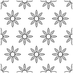 Monochrome flower pattern vector art creating a mesmerizing seamless repeat for endless creative applications and designs