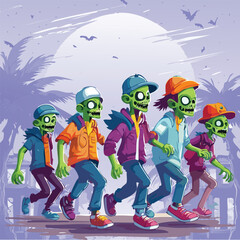 Zombie Walk at Dusk