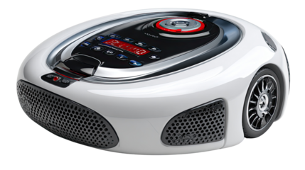 Modern Music Player: A sleek, contemporary music player with a unique design, blending futuristic aesthetics with functional elements and a touch of sophistication.