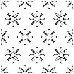 Abstract seamless pattern with stylized suns, creating a bright, repetitive design that conveys warmth and joy