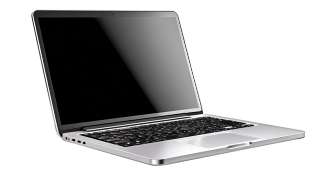 Modern Notebook on Display: A sleek, modern notebook computer sits on display with a clean, minimalist design, perfect for tech or business-related imagery.