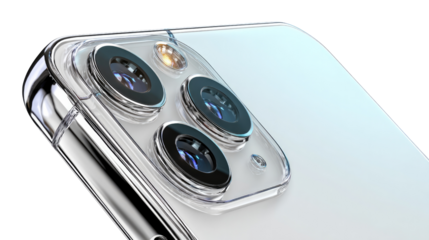 Technological Lens Detail: A close-up perspective focuses on a smartphone's advanced camera lens arrangement, showcasing the precision and innovation of modern technology.