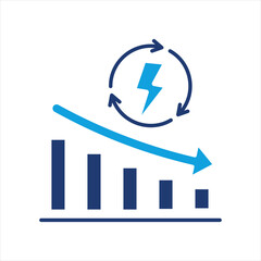 Reduce Energy Usage Flat Icon Vector Illustration
