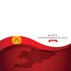 Independence Day greeting card template of Kyrgyzstan celebrated on August 31, vector mockup design for national holiday celebration.