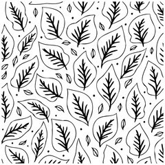 Fototapeta premium Seamless botanical pattern design with elegant leaves, intricate patterns, and natural elements perfect for textile and wallpaper