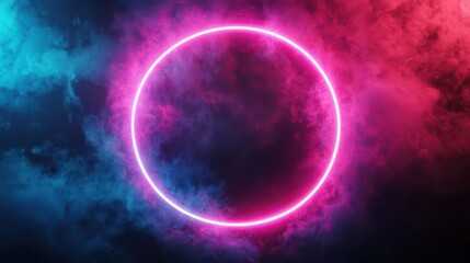 Obraz premium Scifi portal in simple geometry, glowing minimalist energy field