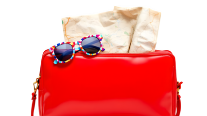 red plastic bag isolated on white