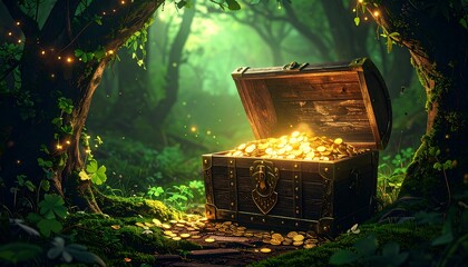 Treasure chest in enchanted forest (1)