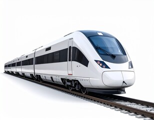Modern High-Speed Train on a White Background

