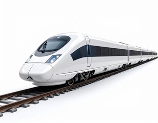 Fototapeta premium Modern High-Speed Train on a White Background