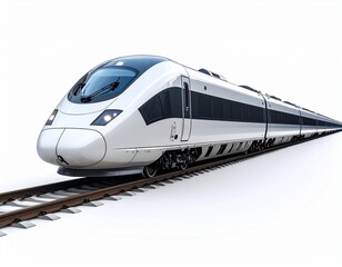Fototapeta premium Modern High-Speed Train on a White Background