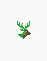 Wildlife Conservation Emblem, Deer Logo Design, Simple Vector Image, Nature Theme, White Background