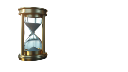 Classic Hourglass Timer. Sand Flow Symbol of Time. Isolated on transparent background, png