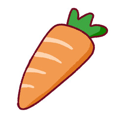 手描き風のにんじんのイラスト / Hand-drawn Carrot Illustration
