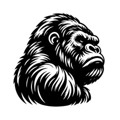 Fototapeta premium Gorilla head illustration isolated on white background