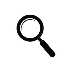 Vector illustration of magnifying glass icon, isolated on white background