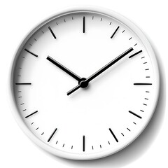 minimalist white wall clock with black hands and hour markers