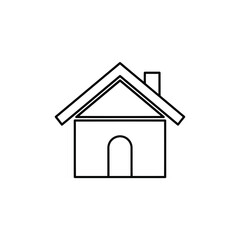 Vector illustration of simple house icon, isolated on white background