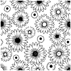 A captivating black and white daisy flower pattern for modern design projects and creative applications