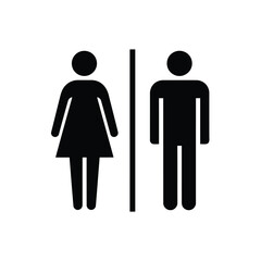 Vector illustration of man and woman restroom sign isolated on white background