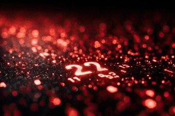 Red glowing digital display with number 22