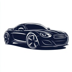 Sleek black sports car showcasing modern design and elegance on a minimalist background