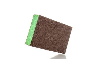 Sanding sponge for hand sanding, macro, isolated on white background.