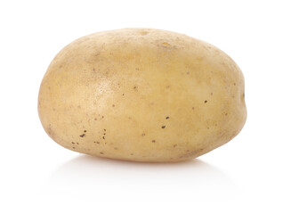 One fresh raw potato isolated on white