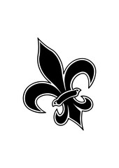 Stylized Fleur-de-Lis Symbol Silhouette