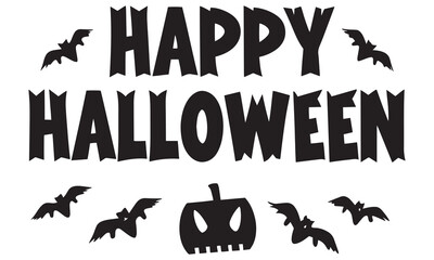Happy Halloween Illustrations Ghosts, Bats, Haunted Houses