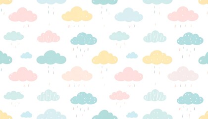 Pastel cloud pattern with rain