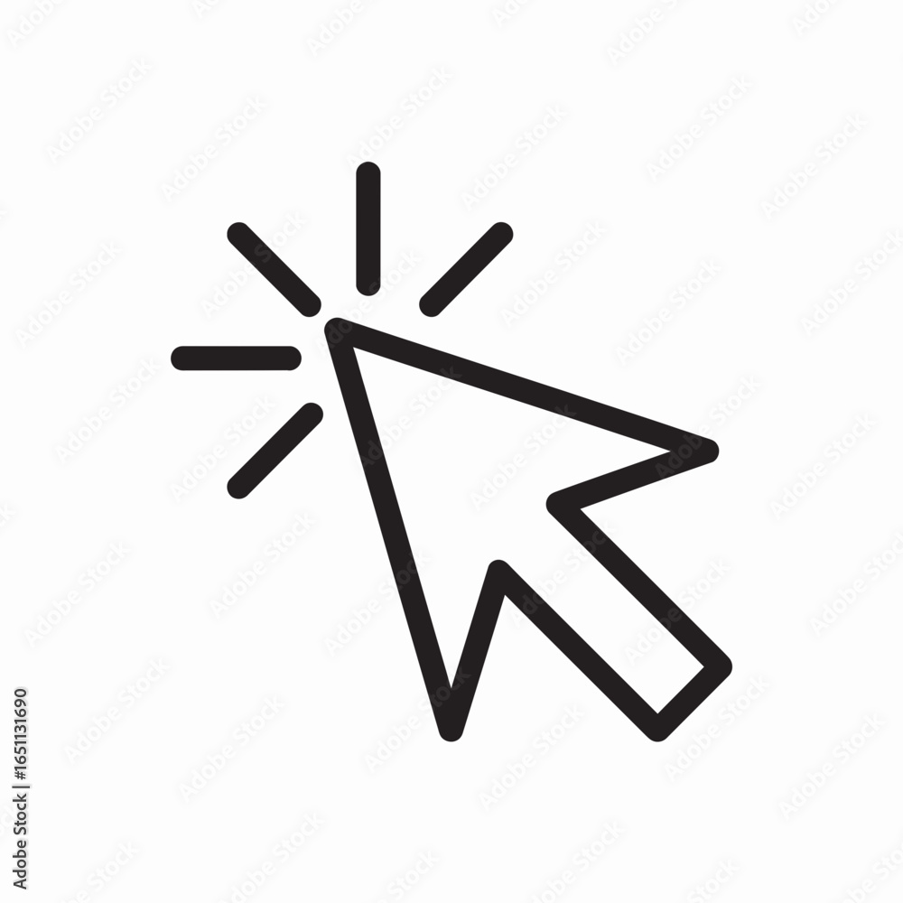 Poster black computer mouse cursor arrow clicking action silhouette isolated on white background