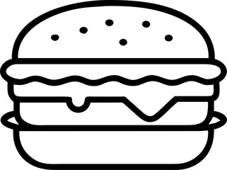 Delicious layered burger illustration featuring fresh lettuce melted cheese and a juicy patty perfect for food related designs and menus