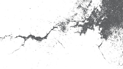 Cracked wall close up texture background in black and white concrete. White concrete wall cracked surface background with distressed texture 