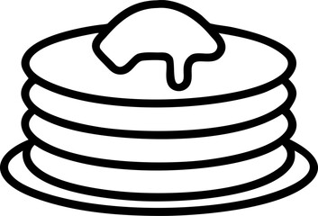 Deliciously rendered illustration of a tall stack of fluffy golden brown pancakes generously drizzled with sweet flowing amber syrup perfect for breakfast or dessert themes