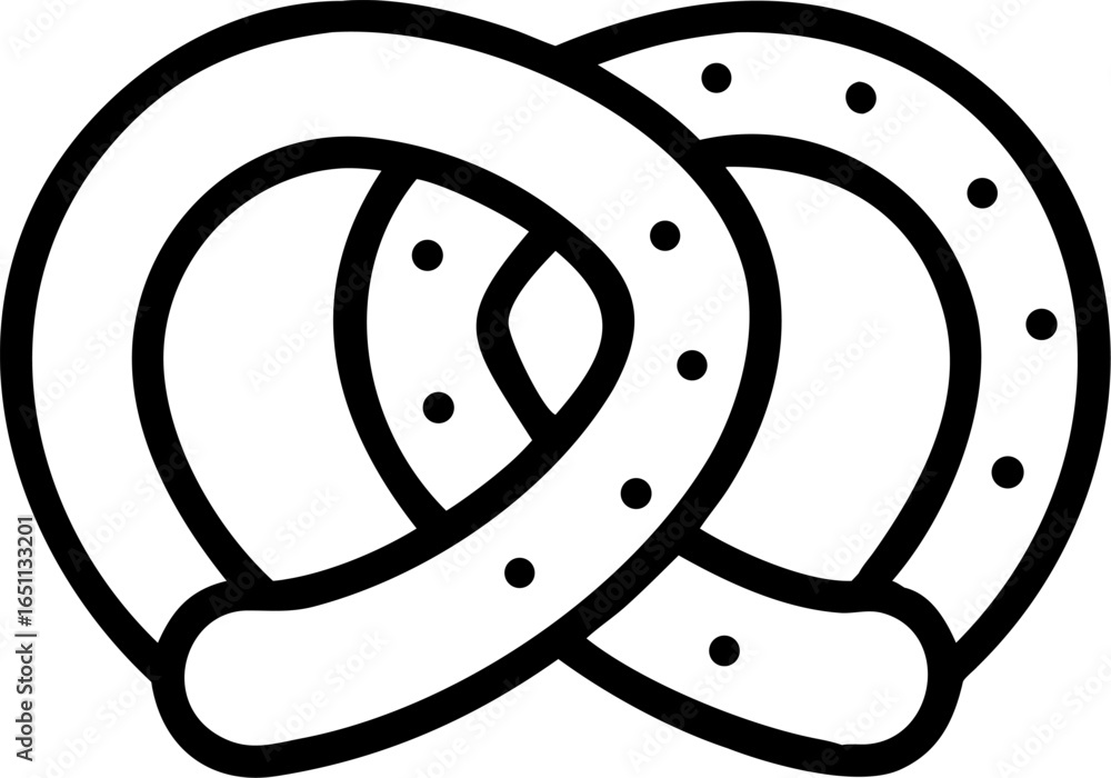 Poster abstract pretzel knot shape illustration a single graphic element with intricate interwoven curves a