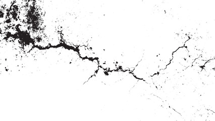 Naklejka premium Cracked and damaged white wall texture background with rugged details. Close up cracked concrete wall texture in black and white background 