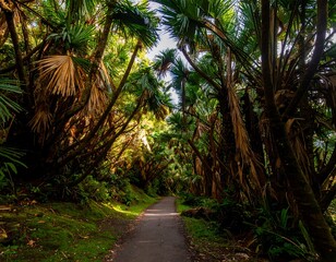Lush tropical pathway
