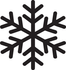 Black snowflake icon on white background winter cold